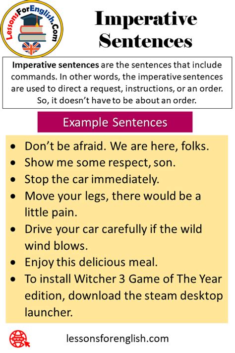 Imperative Sentence Definition Imperative Sentence 100 Examples