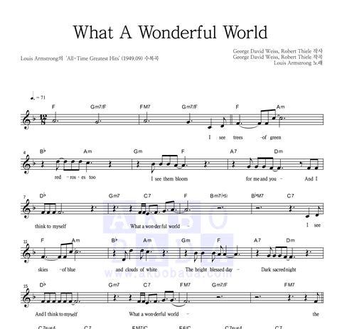 Louis Armstrong What A Wonderful World 악보