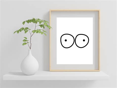 Minimal Boob Line Art Nipple Art Nude Art Boob Printable Wall Art