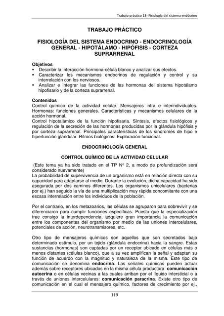 Trabajo Pr Ctico Fisiolog A Del Sistema Endocrino Endocrinolog A