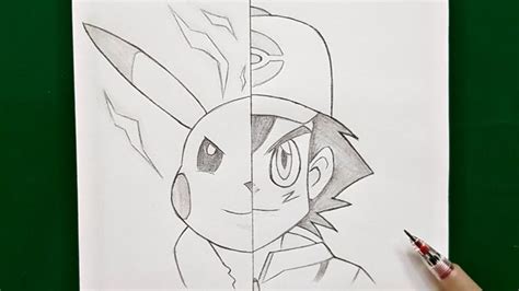 How to draw Ash and Pikachu | Pokémon | Pikachu and Ash step by step ...