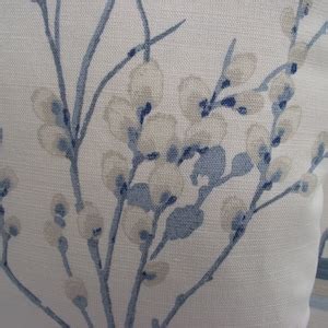 Laura Ashley Pussy Willow Blue Seaspray Cushion Floral Fabric Backed