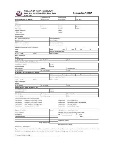 Pdf Borang Daftar Taska Ypkdt Org My Fileanak Keberapa Dalam