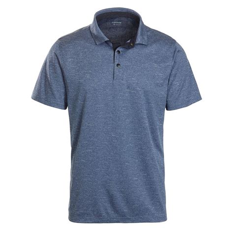 Landway Men S Heather Navy Walker Melange Snap Button Polo