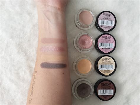Maybelline Color Tattoos Creme De Rose Creme De Nude Pink Gold Permanent Taupe