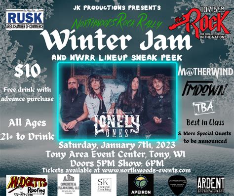 NWRR Winter Jam Lineup Sneak Peek 2023 Northwoods Events