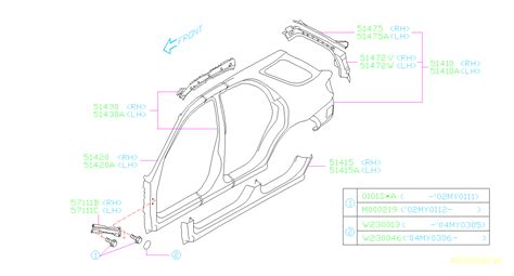 Subaru Impreza Rocker Panel Left Outer 51449FE150 Genuine Subaru