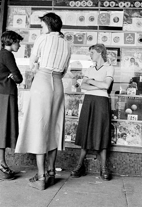 Teenage Girls Hanging Out Outside A Record Shop England 1970s R