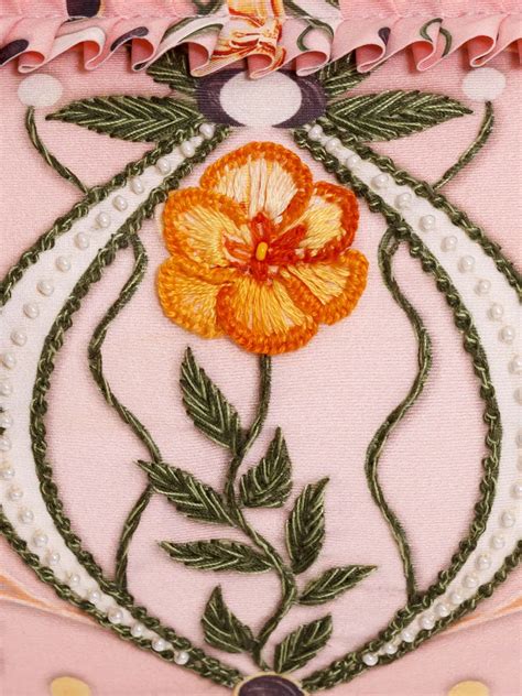 Agua By Agua Bendita Nopal Lunar Embroidered Bikini Bottom In Pink Multi Modesens