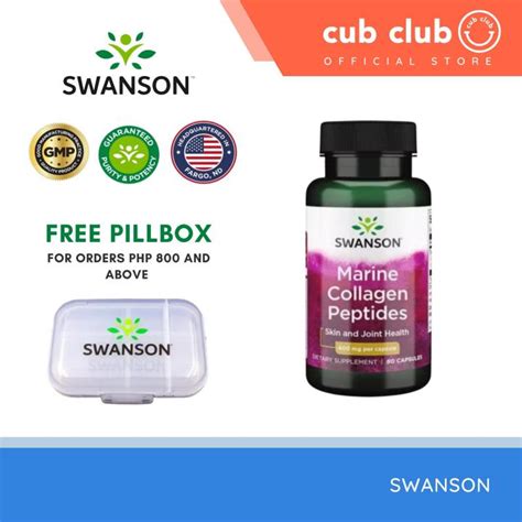 Swanson Type 1 Hydrolyzed Marine Collagen Peptides 400 MG 60 Capsules