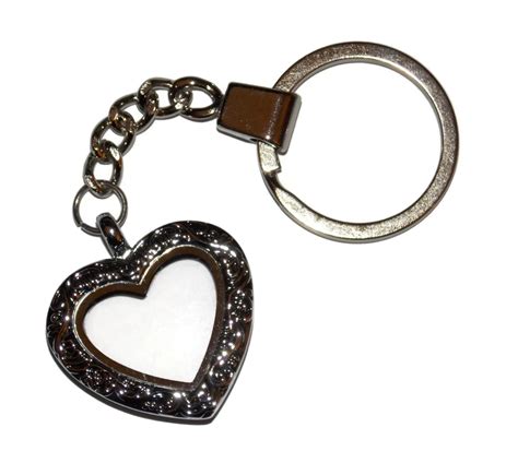 Floating Locket Keychain Heart Shape Fits By Memoriallockets