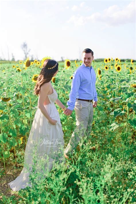 Sunflower Field Engagement Photos New Jersey Photographer Long Beach