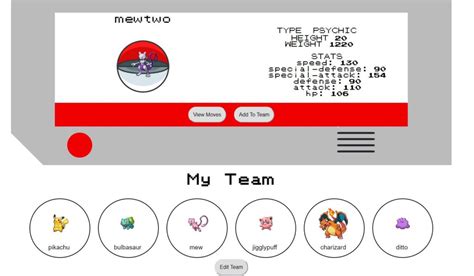 Pokemon Team Builder App