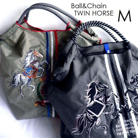 正規品 BALLCHAIN ボールアンドチェーン ボールアンドチェーン バッグ エコバッグ Mサイズ TWIN HORSE 紋章 エンブレム