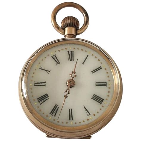 Antique 9 Karat Gold Hand Wind Fob Pocket Watch At 1stdibs Fobpocket