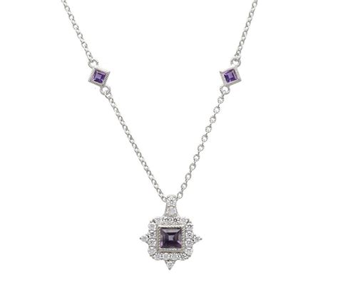 Judith Ripka Sterling Diamonique & Amethyst Necklace - QVC.com in 2021 ...