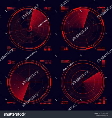 Hud Military Radar Sonar Display Target Stock Vector Royalty Free