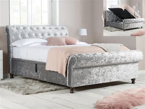 Birlea Castello 5ft King Size Steel Crushed Velvet Fabric Ottoman Bed Frame