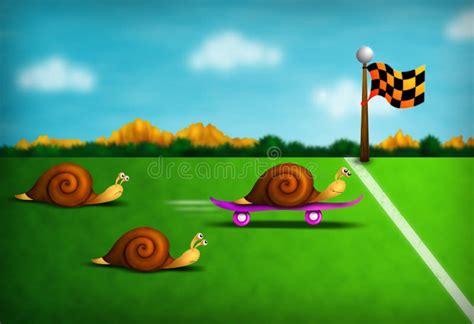 Snail Race Stock Illustration Illustration Of Colorful 8201505