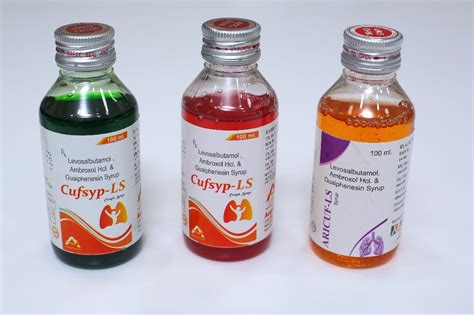 Cufsyp Levosalbutamol Ambroxol HCL Guaiphenesin Syrup Packaging Size