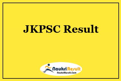 JKPSC CCE Result 2022 Cut Off Marks Merit List