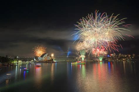 Sfondi Notte Riflessione Fuochi D Artificio Australia Sydney