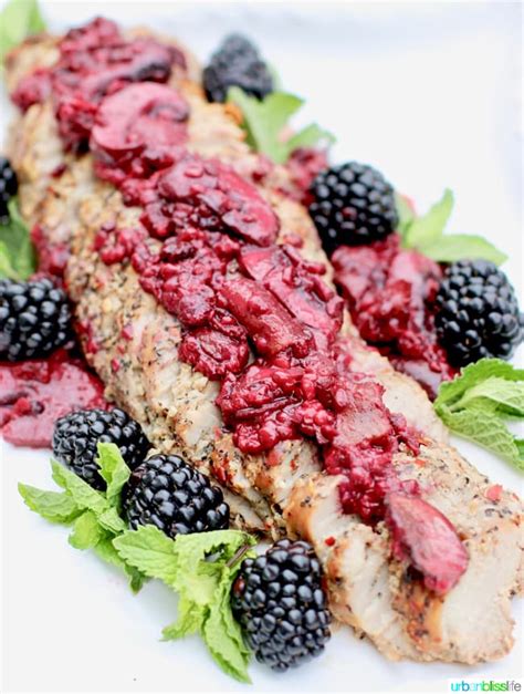 Pork Tenderloin With Blackberry Bacon Sauce Summer Recipe