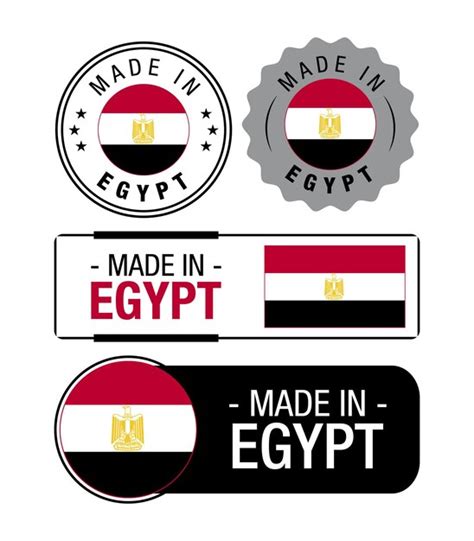 Premium Vector Set Of Made In Egypt Labels Logo Egypt Flag Egypt