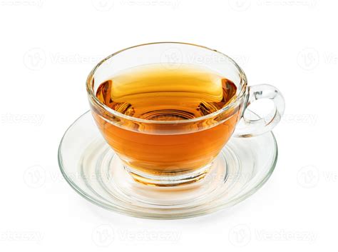 Transparent Cup Of Tea Isolated On White Background Include Clipping