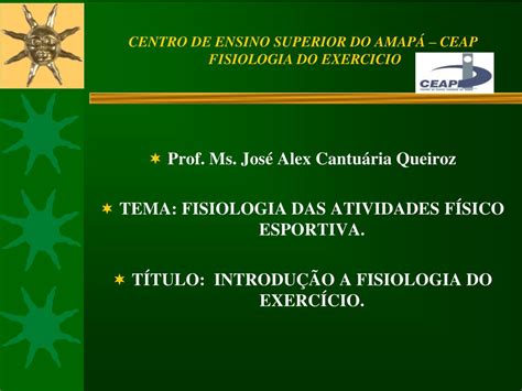 Ppt Centro De Ensino Superior Do Amap Ceap Fisiologia Do Exercicio