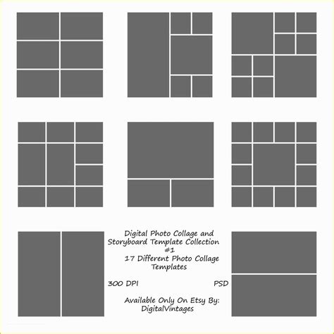 Free Collage Templates Of Instant Download 12×12 Storyboard Graphers ...