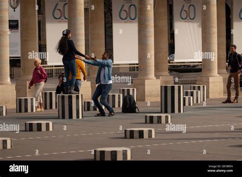 Colonnes De Buren Art Installation In The Courtyard Of Palais Royal