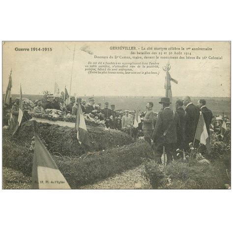 Carte Postale Ancienne 54 GERBEVILLER Discours Du Maire Camus Monument