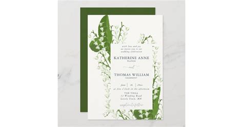 Elegant Romantic Floral Frame Lily Valley Wedding Invitation Zazzle