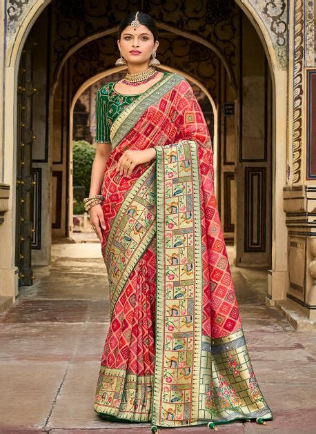 Buy Gajri Pure Dola Reception Wear Hand Work Saree Online From