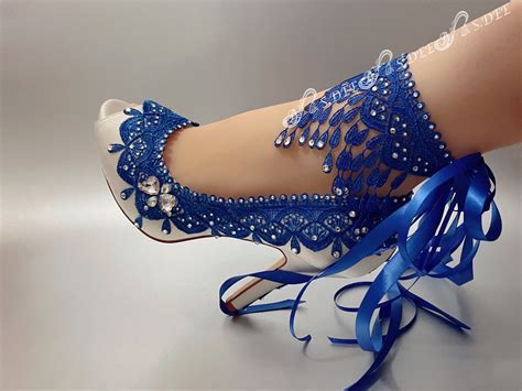 Blue Wedding Shoes For Bride S Dee Royal Blue Tassel Ivory White