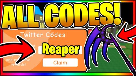 ALL NEW SECRET OP WORKING CODES Roblox Reaper Simulator YouTube