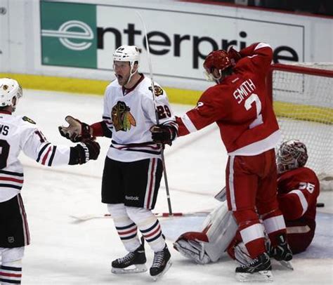 Game Photos Blackhawks At Red Wings Chicago Tribune