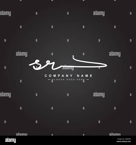 Initial Letter Sr Logo Handwritten Signature Logo Simple Vector