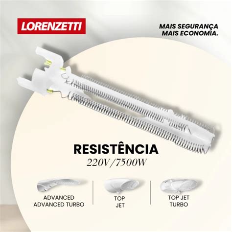 Chuveiro Lorenzetti Top Jet Resistencia - Resistência Advanced Top Jet Chuveiro Lorenzetti 220V (7500W) | Shopee ...