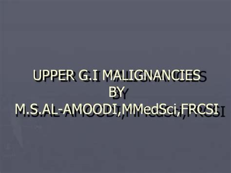 PPT Diagnosis Surgical Management Of Gastric Malignancies