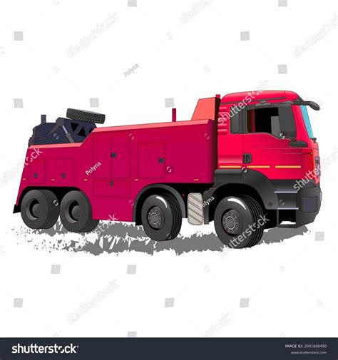 Vector Illustration Powerful Red Dump Truck Stock Vector (Royalty Free) 2041688480 | Shutterstock