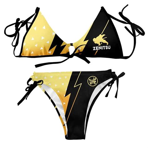 Women Kamado Nezuko Kochou Shinobu Kamado Tanjirou Agatsuma Zenitsu Bikini Swimsuit Cosplay