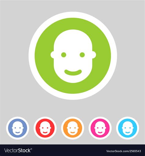 User Avatar Face Profile Flat Icon Royalty Free Vector Image