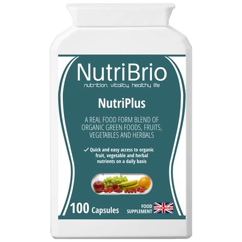 NutriPlus Organic Fruit & Vegetable Herbal Capsules - Nutri Brio
