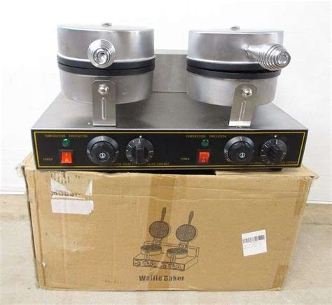 2400W Commercial Double Waffle Maker Non Stick Stainless Steel