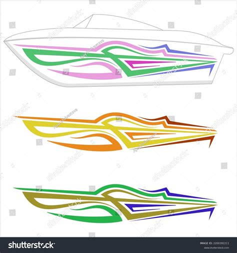 Boat Graphics Stripe Vinyl Ready Design Stock Vector (Royalty Free ...