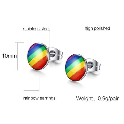 Rainbow Gay Pride Stainless Steel Earrings Queerks