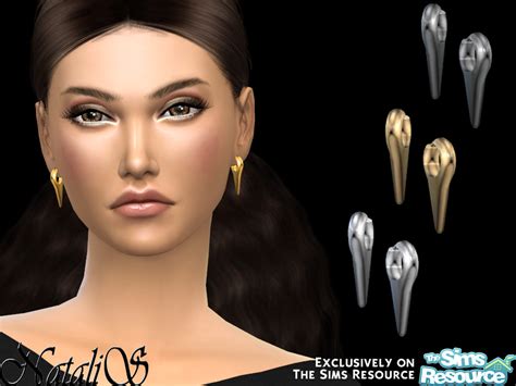 The Sims Resource Natalis Needle Metal Earrings