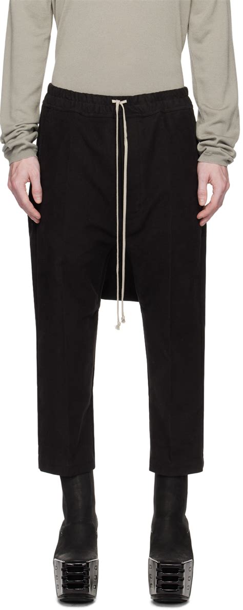 Rick Owens Pantalon Noir Cordon Coulissant Ssense France